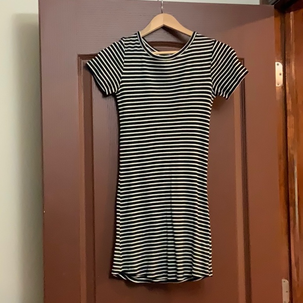 Brandy Melville Striped Short Sleeve Bodycon Dress